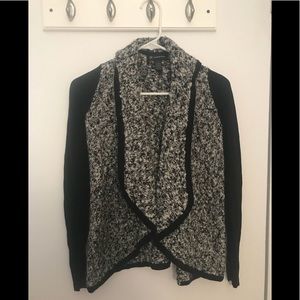 Color block cardigan with lurex knit